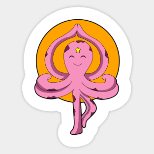 Octopus at Yoga stretching exercises Sticker